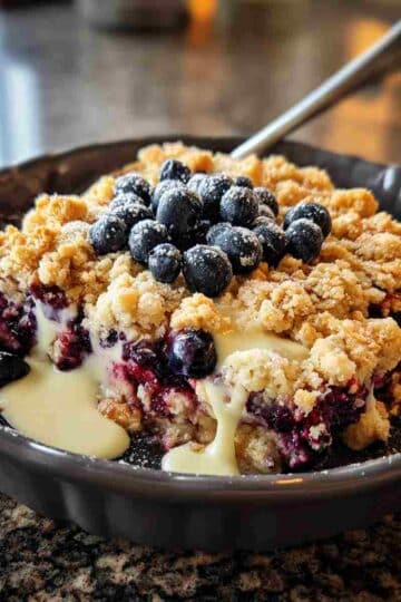 Blueberry Cream Cheese Crumble Dump Cake