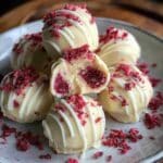 White Chocolate Raspberry Cheesecake Balls