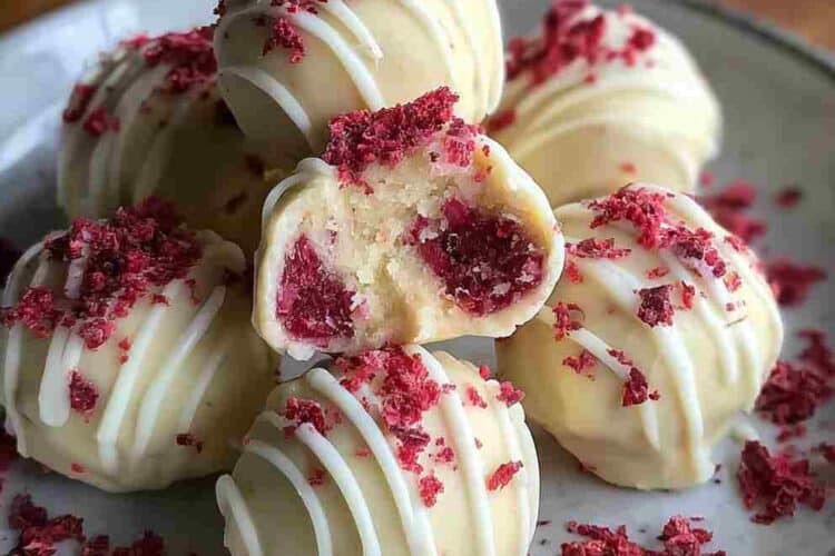 White Chocolate Raspberry Cheesecake Balls
